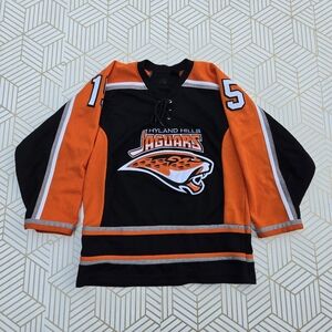 HyLand Hills Jaguars Hockey Jersey Kode Sportswear Youth Medium NHL Orange White